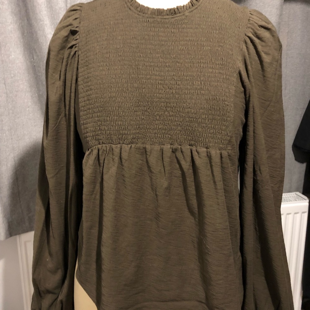 NATIONS chocolate brown jersey top
